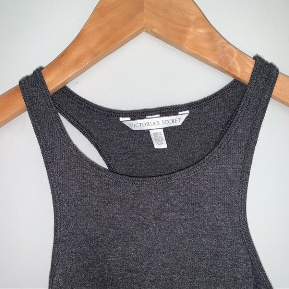Victoria’s Secret Crop Tank Top High Neck Wing Logo Grey Women's Size Small - Picture 4 of 6